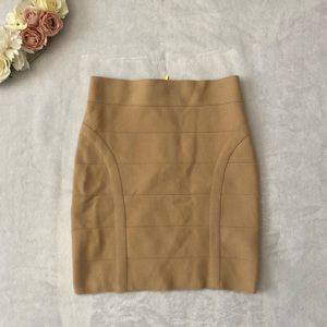 Bebe Tan Bandage Mini Skirt